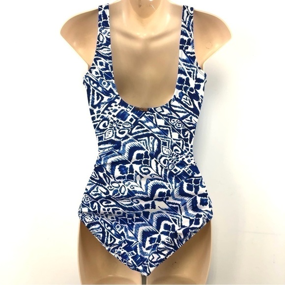 RALPH Lauren one piece swimsuit in blue and white Size 6 - Picture 2 of 7